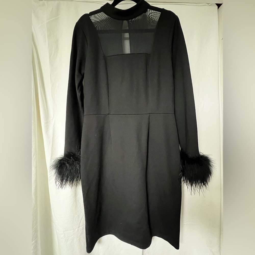 NWT the Perfect Little Black Dress with Feather Details